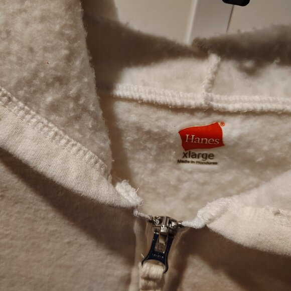 Hanes Women's White Hoodie Hooded Jacket Size XL Full Zipper in Front - Picture 6 of 11